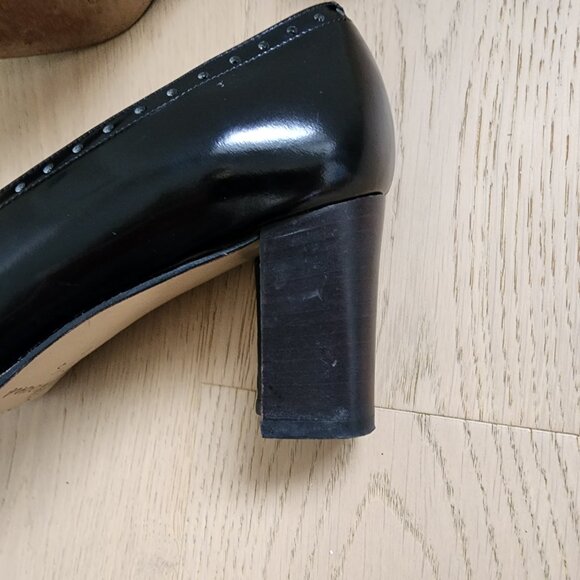 Bravo Browns size 7.5 square toe stacked heels - Picture 7 of 11